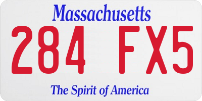 MA license plate 284FX5