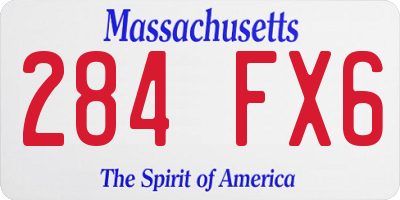 MA license plate 284FX6