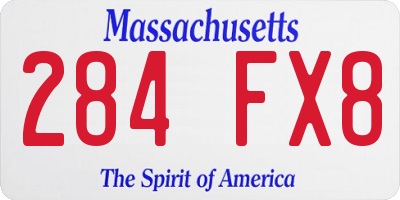 MA license plate 284FX8