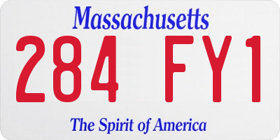 MA license plate 284FY1
