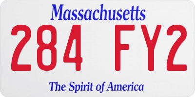 MA license plate 284FY2