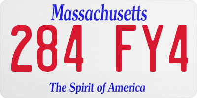 MA license plate 284FY4