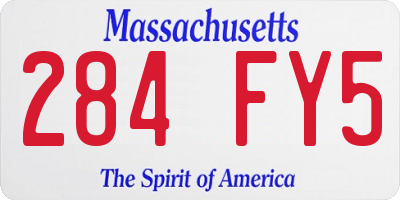 MA license plate 284FY5