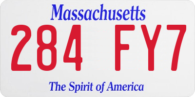 MA license plate 284FY7