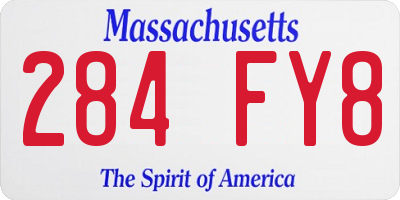 MA license plate 284FY8