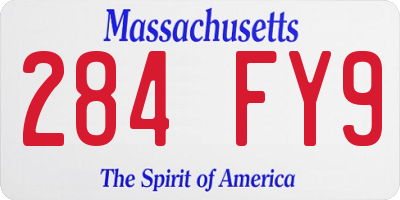 MA license plate 284FY9
