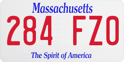 MA license plate 284FZ0