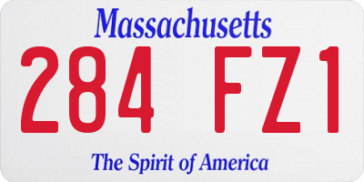 MA license plate 284FZ1