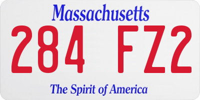 MA license plate 284FZ2