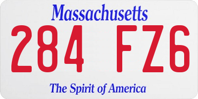 MA license plate 284FZ6