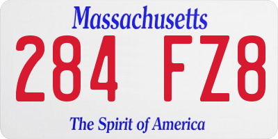 MA license plate 284FZ8