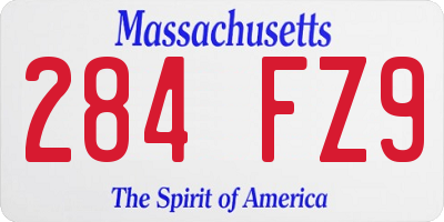 MA license plate 284FZ9