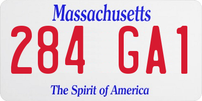 MA license plate 284GA1