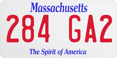 MA license plate 284GA2