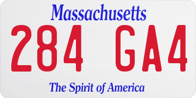 MA license plate 284GA4
