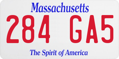 MA license plate 284GA5
