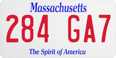 MA license plate 284GA7
