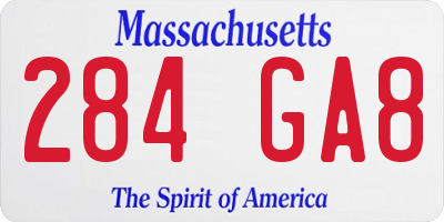 MA license plate 284GA8