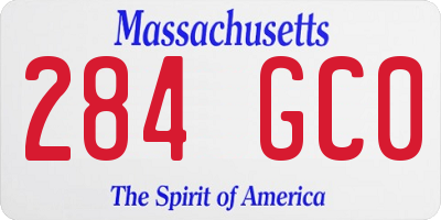 MA license plate 284GC0