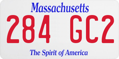 MA license plate 284GC2