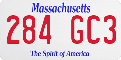 MA license plate 284GC3