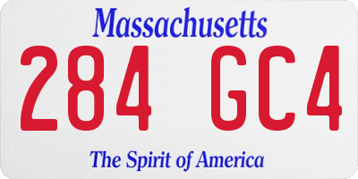 MA license plate 284GC4