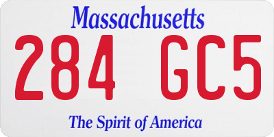 MA license plate 284GC5