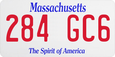 MA license plate 284GC6