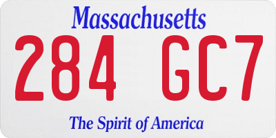 MA license plate 284GC7