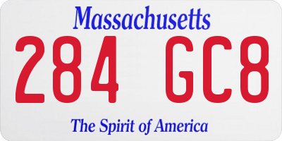 MA license plate 284GC8