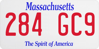 MA license plate 284GC9