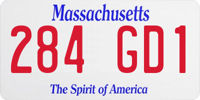 MA license plate 284GD1