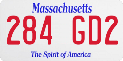 MA license plate 284GD2