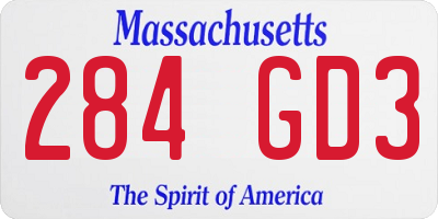 MA license plate 284GD3