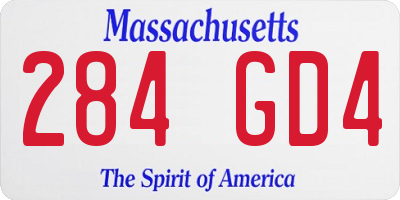 MA license plate 284GD4
