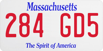 MA license plate 284GD5