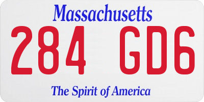 MA license plate 284GD6