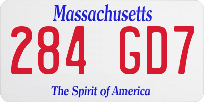 MA license plate 284GD7
