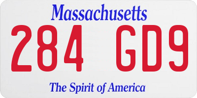 MA license plate 284GD9