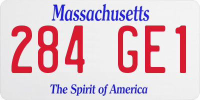 MA license plate 284GE1