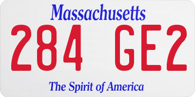 MA license plate 284GE2