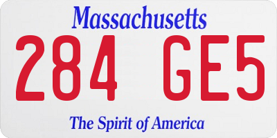 MA license plate 284GE5