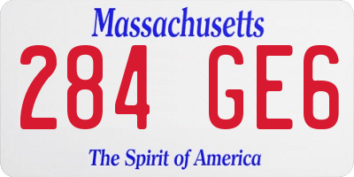 MA license plate 284GE6
