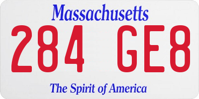 MA license plate 284GE8