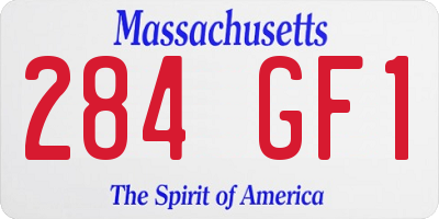 MA license plate 284GF1