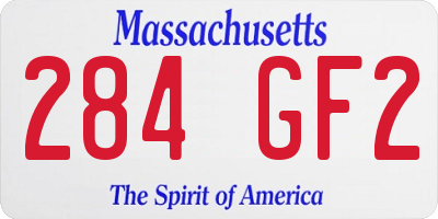 MA license plate 284GF2