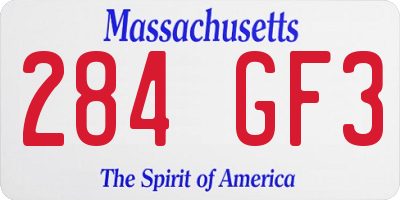 MA license plate 284GF3