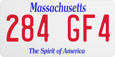 MA license plate 284GF4