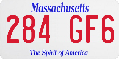 MA license plate 284GF6