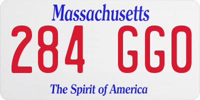 MA license plate 284GG0